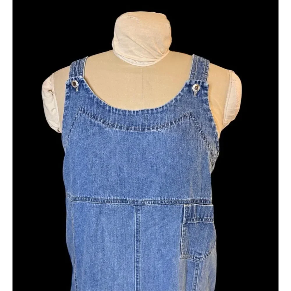 Paul Harris Denim Maxi Dress XL Blue Jean Denim Overall Minimalist Basic - Picture 10 of 11